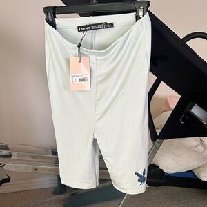 PLAYBOY Light Gray Biker Shorts